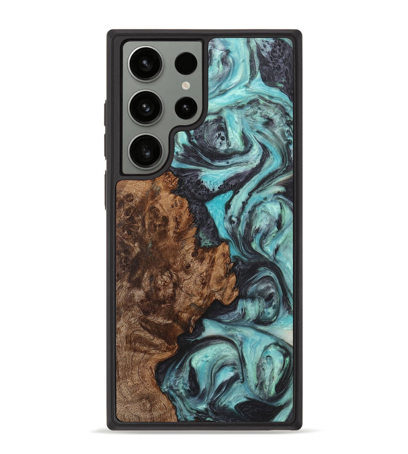 Galaxy S23 Ultra Wood+Resin Phone Case - Breanna (Blue, 710594)