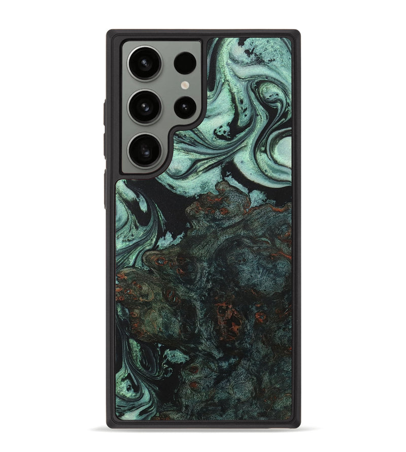 Galaxy S23 Ultra Wood+Resin Phone Case - Mario (Green, 710628)