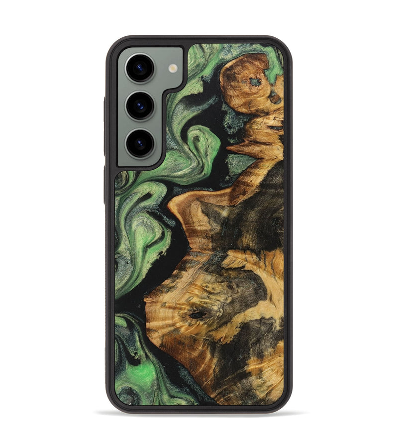 Galaxy S23 Plus Wood+Resin Phone Case - Lyric (Green, 710631)