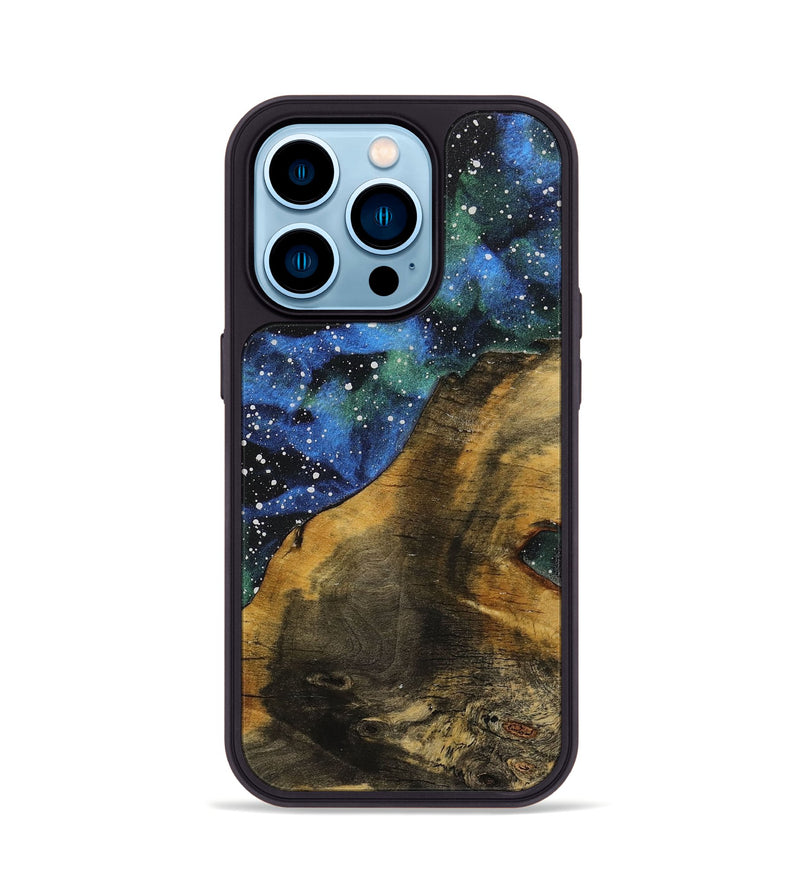 iPhone 14 Pro Wood+Resin Phone Case - Kelly (Cosmos, 710705)