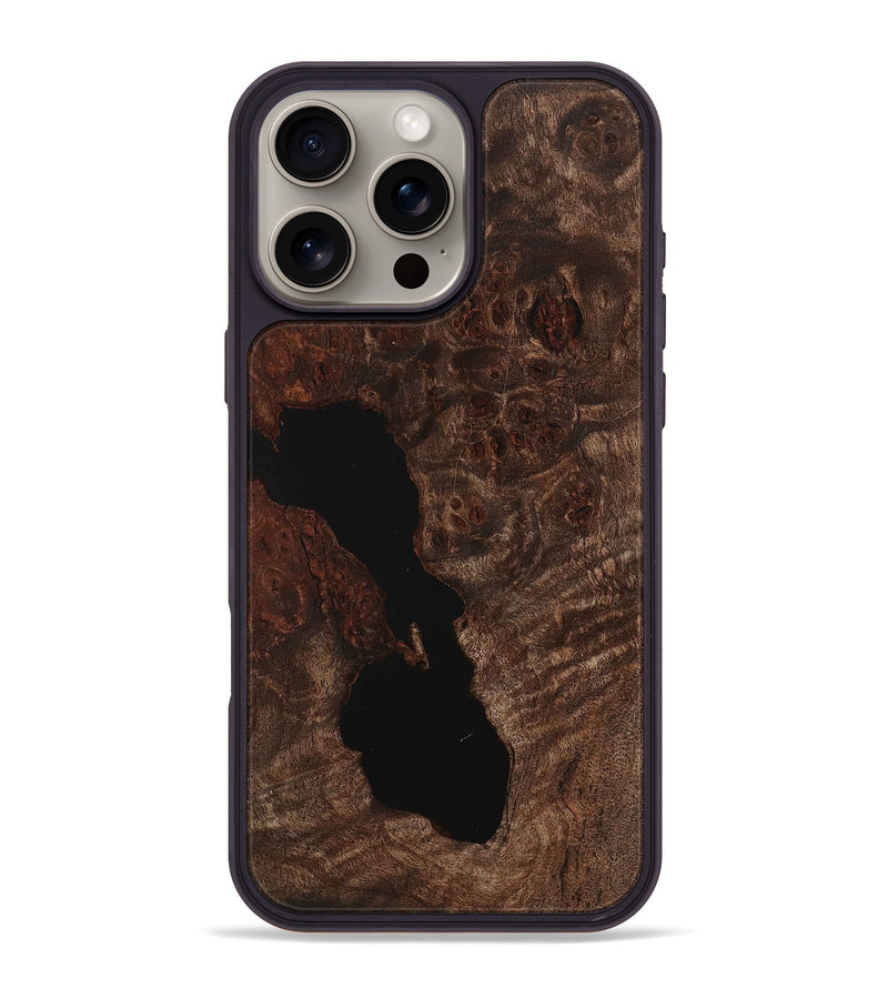 iPhone 16 Pro Max Wood+Resin Phone Case - Candice (Wood Burl, 710750)