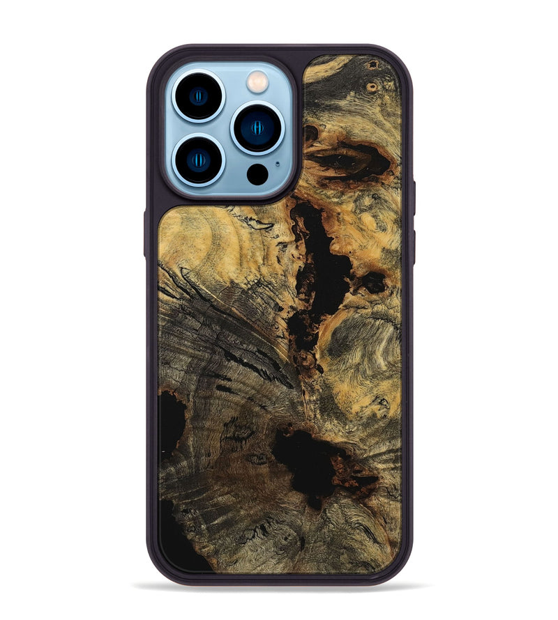 iPhone 14 Pro Max Wood+Resin Phone Case - Alvin (Wood Burl, 710765)