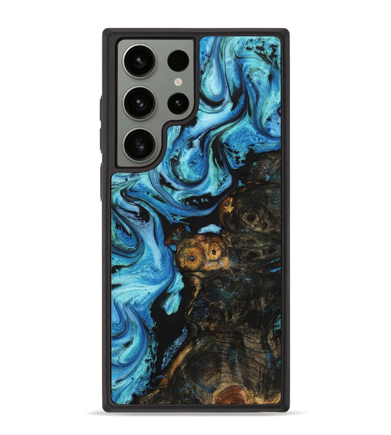 Galaxy S23 Ultra Wood+Resin Phone Case - Bart (Blue, 710808)