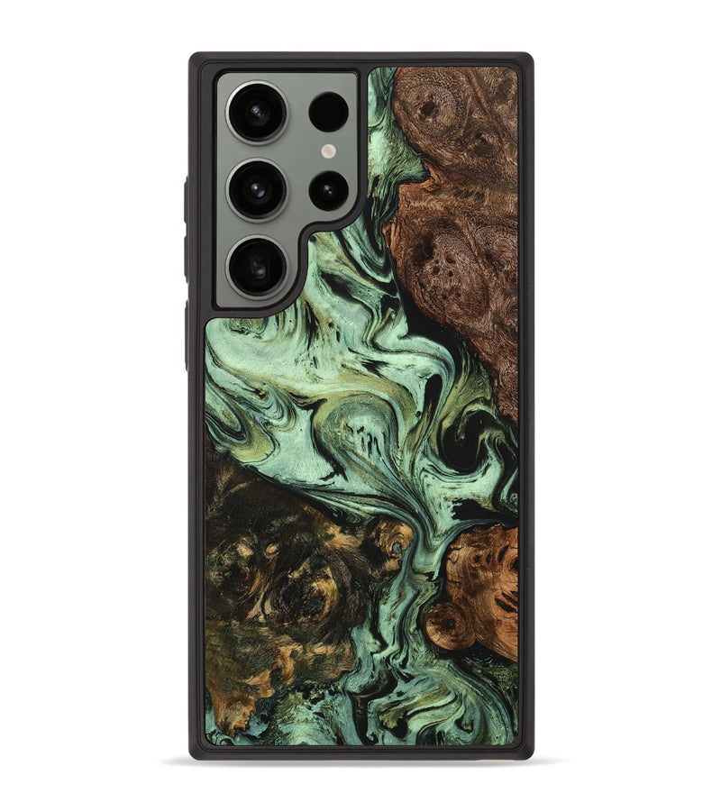 Galaxy S23 Ultra Wood+Resin Phone Case - Spencer (Green, 710875)