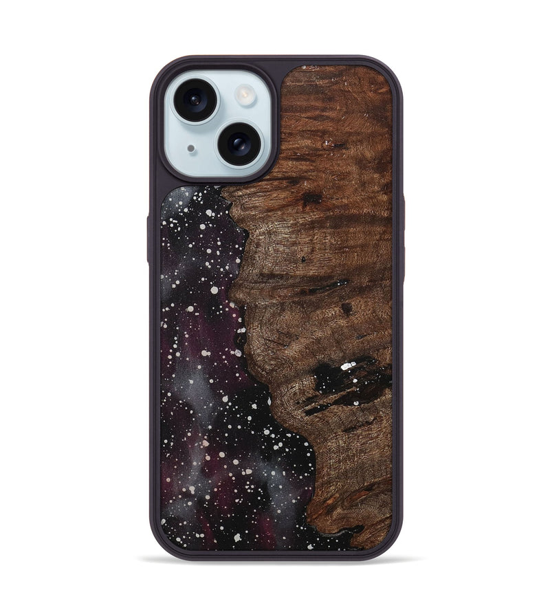 iPhone 15 Wood+Resin Phone Case - August (Cosmos, 710945)