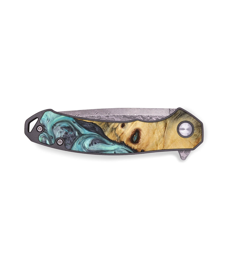 EDC Wood+Resin Pocket Knife - Makenna (Blue, 710971)