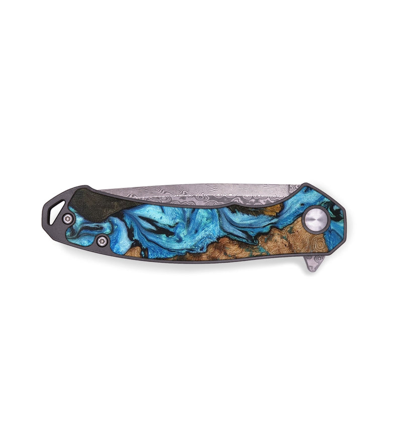 EDC Wood+Resin Pocket Knife - Paola (Blue, 710973)