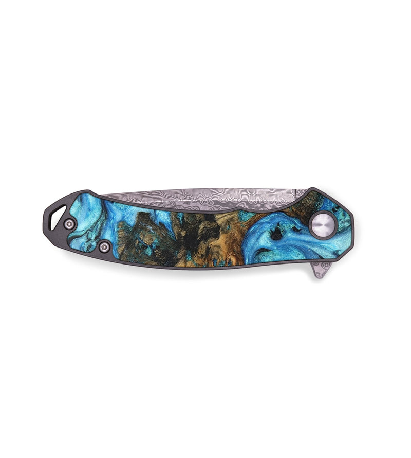 EDC Wood+Resin Pocket Knife - Marlon (Blue, 710974)
