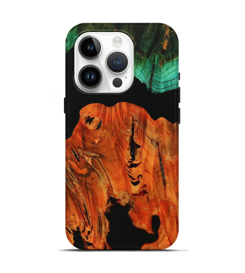 iPhone 15 Pro Wood+Resin Live Edge Phone Case - Tatyana (Pure Black, 710987)
