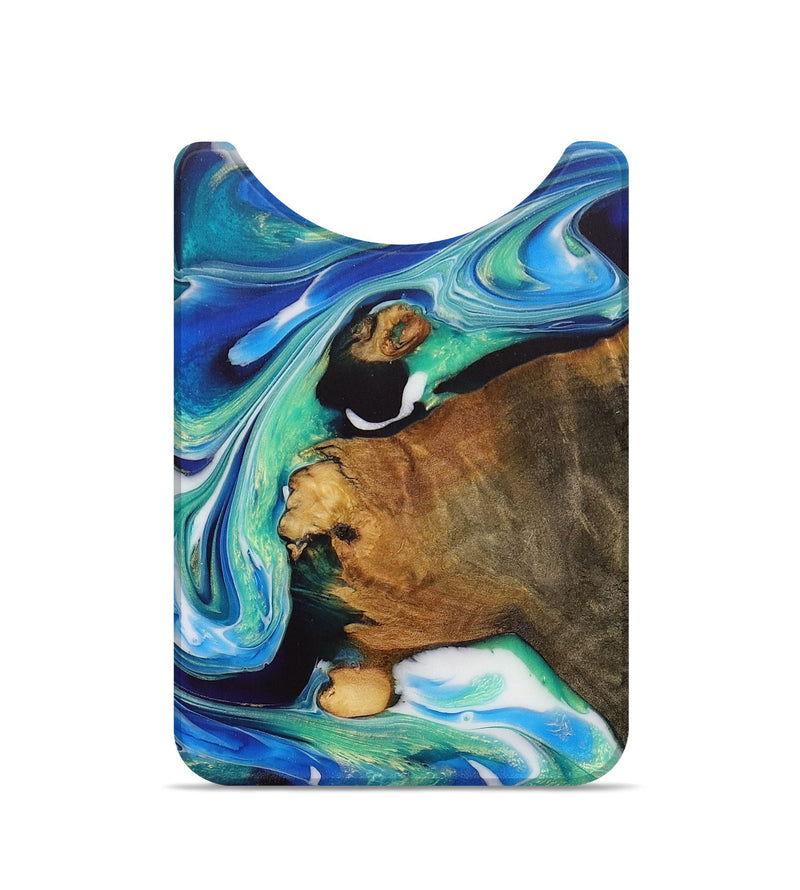 Live Edge Wood+Resin Wallet - Trey (Blue, 710991)