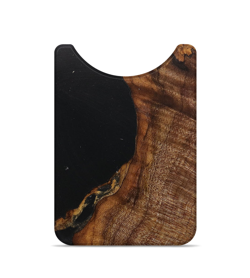 Live Edge Wood+Resin Wallet - Lyla (Pure Black, 710998)