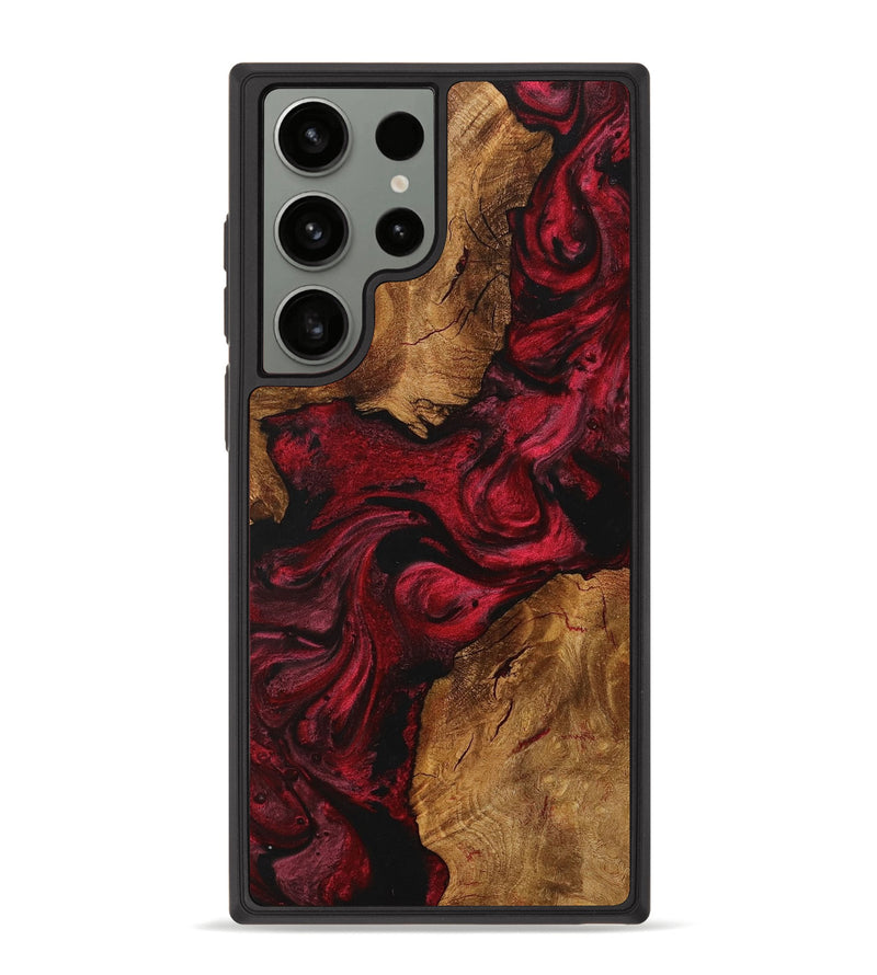 Galaxy S23 Ultra Wood+Resin Phone Case - Jaslene (Red, 711028)