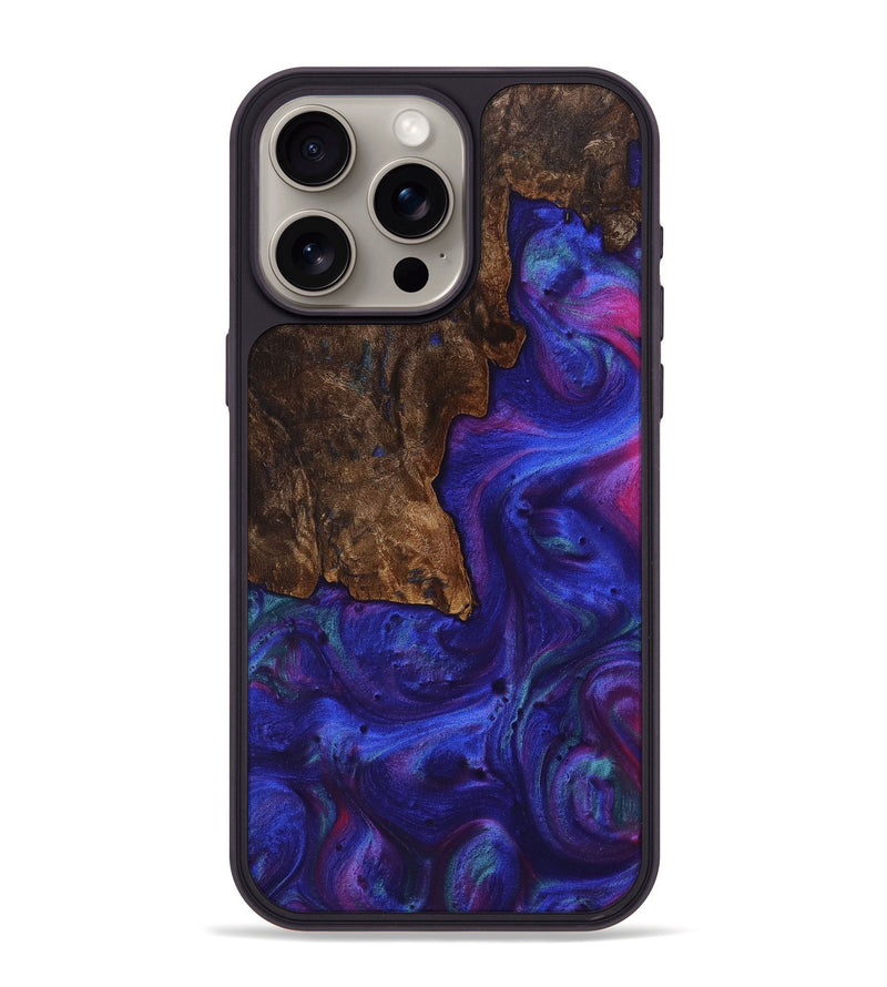 iPhone 15 Pro Max Wood+Resin Phone Case - Amora (Purple, 711039)