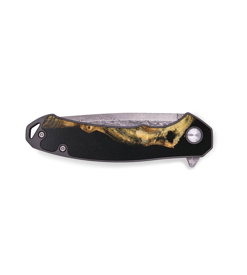 EDC Wood+Resin Pocket Knife - Deanna (Pure Black, 711195)