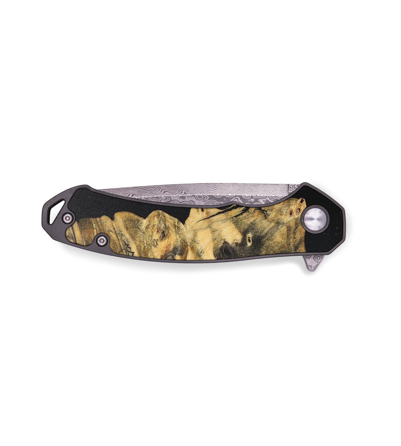EDC Wood+Resin Pocket Knife - Tricia (Pure Black, 711197)