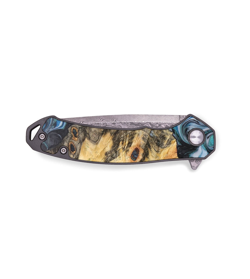 EDC Wood+Resin Pocket Knife - Kaylin (Blue, 711201)