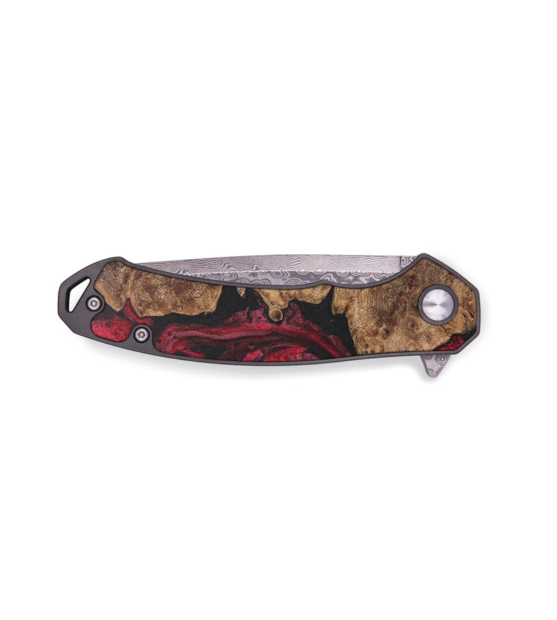 EDC Wood+Resin Pocket Knife - Brandy (Red, 711203)