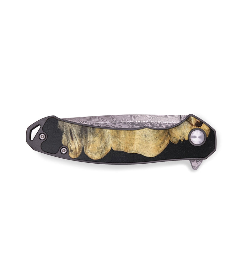 EDC Wood+Resin Pocket Knife - Hallie (Pure Black, 711217)