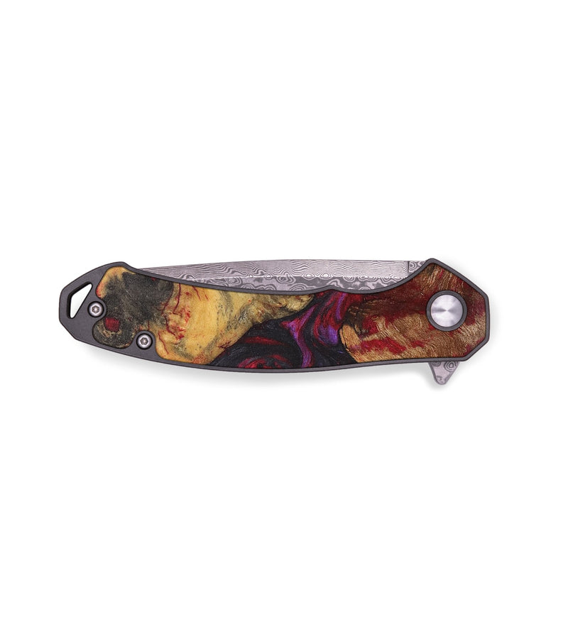 EDC Wood+Resin Pocket Knife - Jaqueline (Red, 711222)