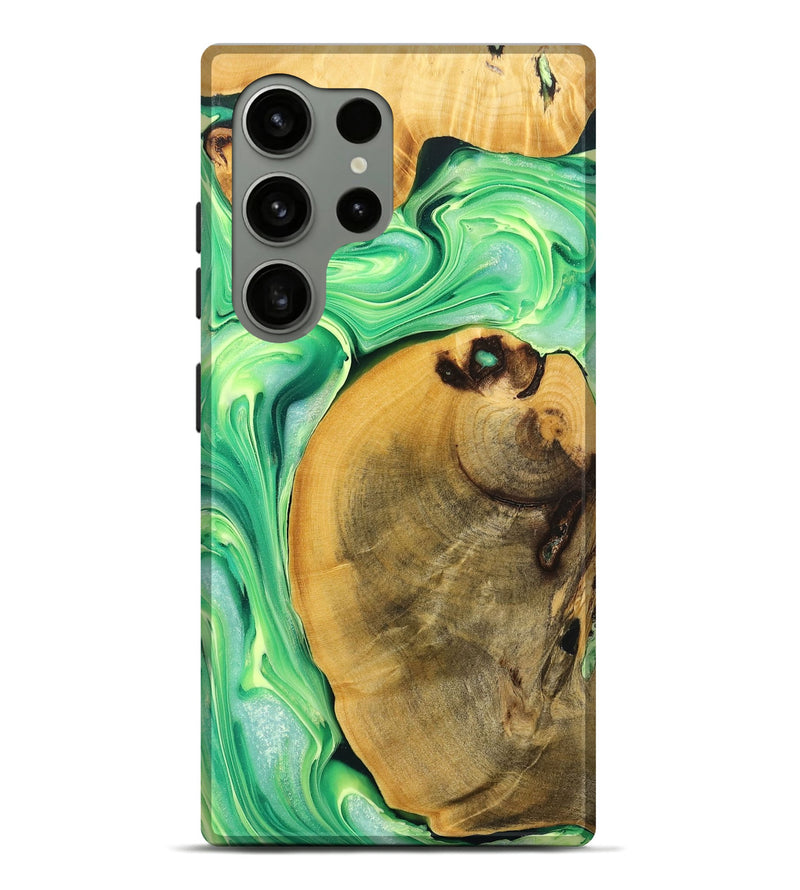 Galaxy S24 Ultra Wood+Resin Live Edge Phone Case - Nikita (Green, 711280)