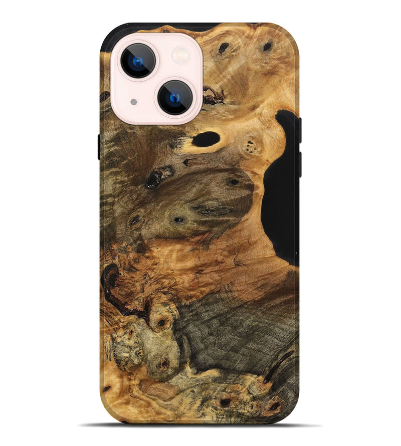 iPhone 14 Plus Wood+Resin Live Edge Phone Case - Rudolph (Wood Burl, 711299)