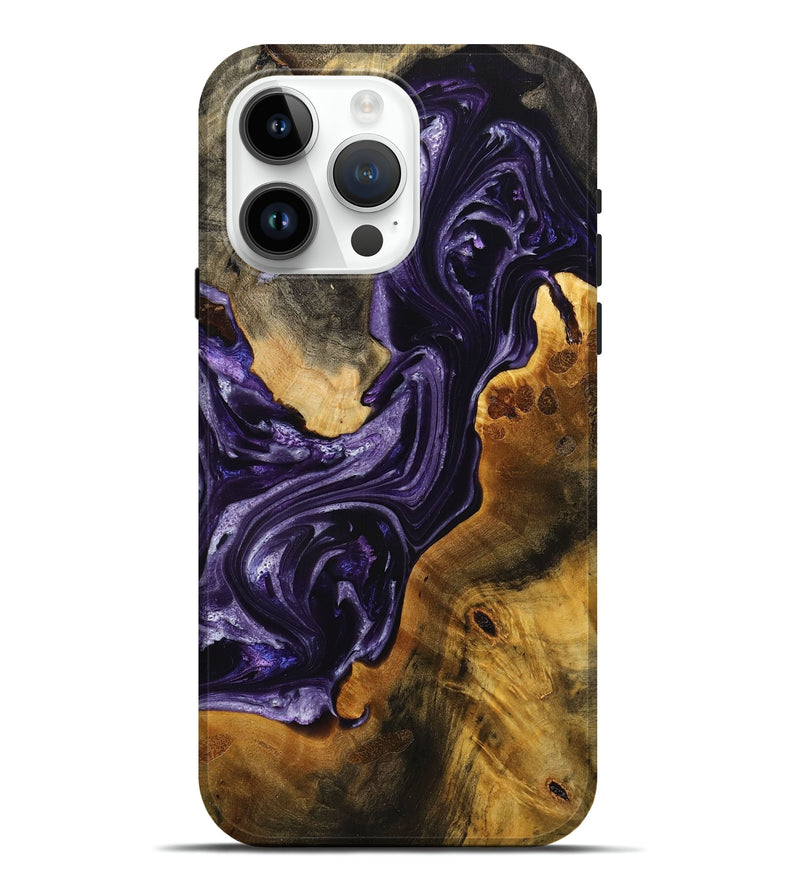 iPhone 15 Pro Max Wood+Resin Live Edge Phone Case - Reese (Purple, 711321)