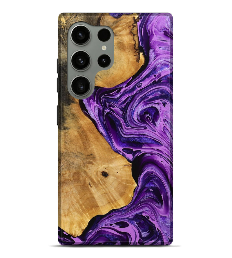 Galaxy S24 Ultra Wood+Resin Live Edge Phone Case - Susan (Purple, 711322)