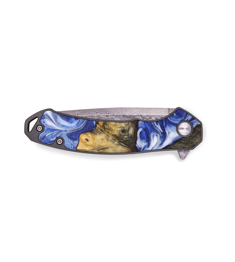 EDC Wood+Resin Pocket Knife - Maliyah (Blue, 711521)