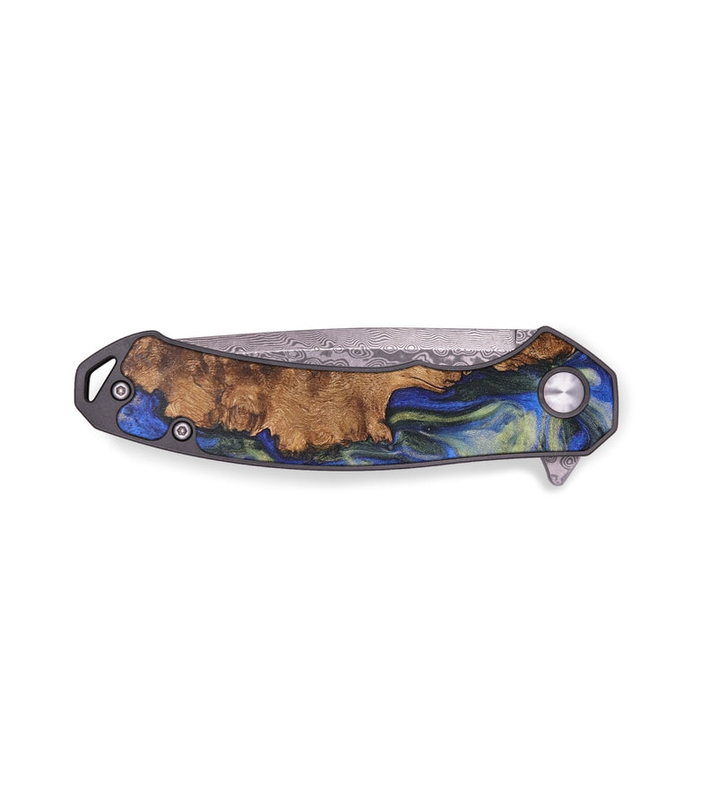 EDC Wood+Resin Pocket Knife - Farrah (Blue, 711523)