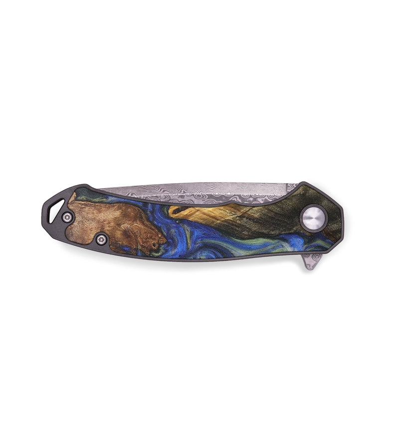 EDC Wood+Resin Pocket Knife - Francis (Blue, 711524)