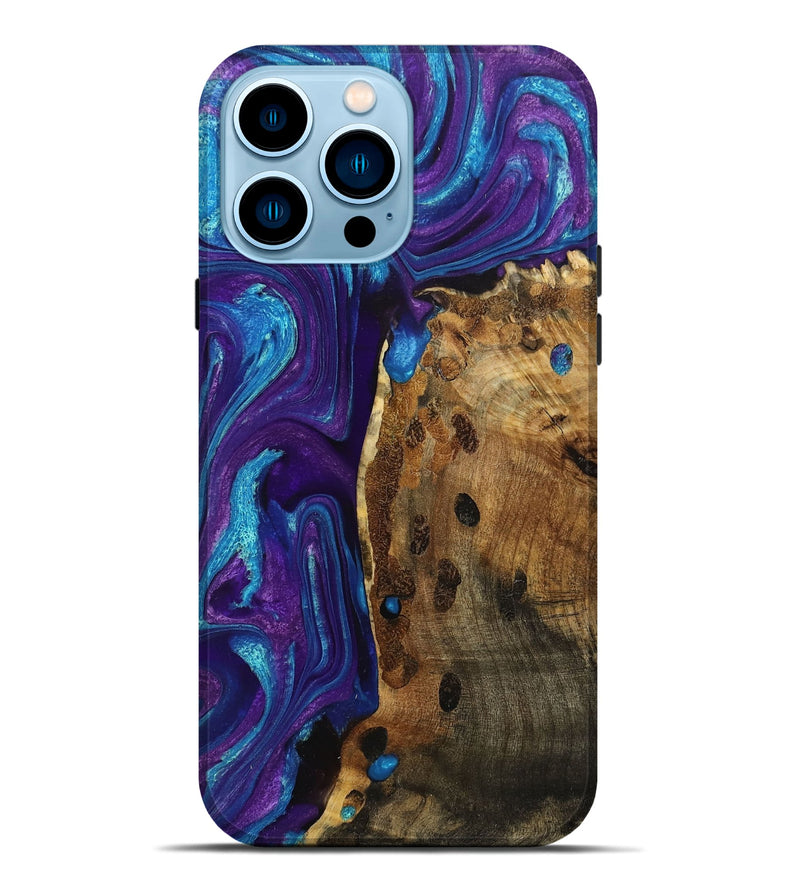 iPhone 14 Pro Max Wood+Resin Live Edge Phone Case - Greg (Purple, 711657)