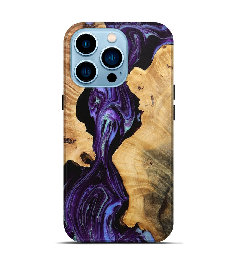 iPhone 14 Pro Wood+Resin Live Edge Phone Case - Emmanuel (Purple, 711658)