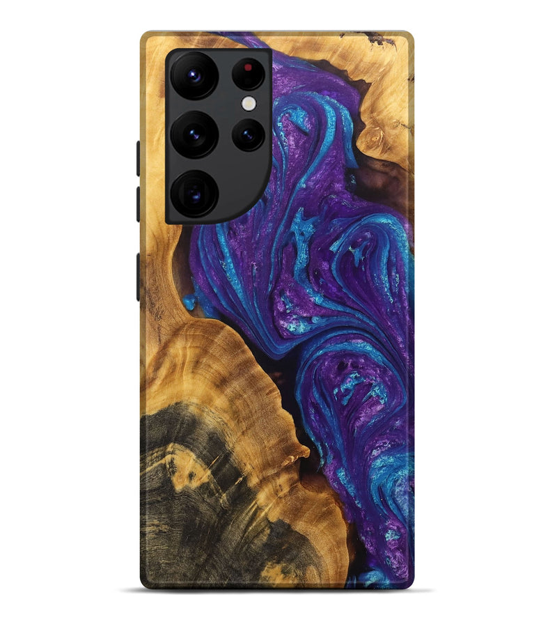 Galaxy S22 Ultra Wood+Resin Live Edge Phone Case - Cory (Purple, 711659)