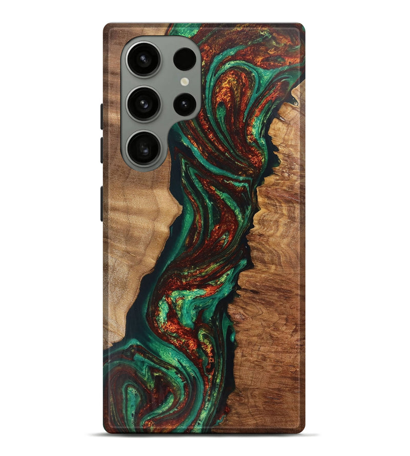 Galaxy S23 Ultra Wood+Resin Live Edge Phone Case - Katelyn (Green, 711669)