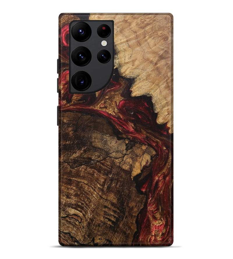 Galaxy S22 Ultra Wood+Resin Live Edge Phone Case - Addilyn (Red, 711672)