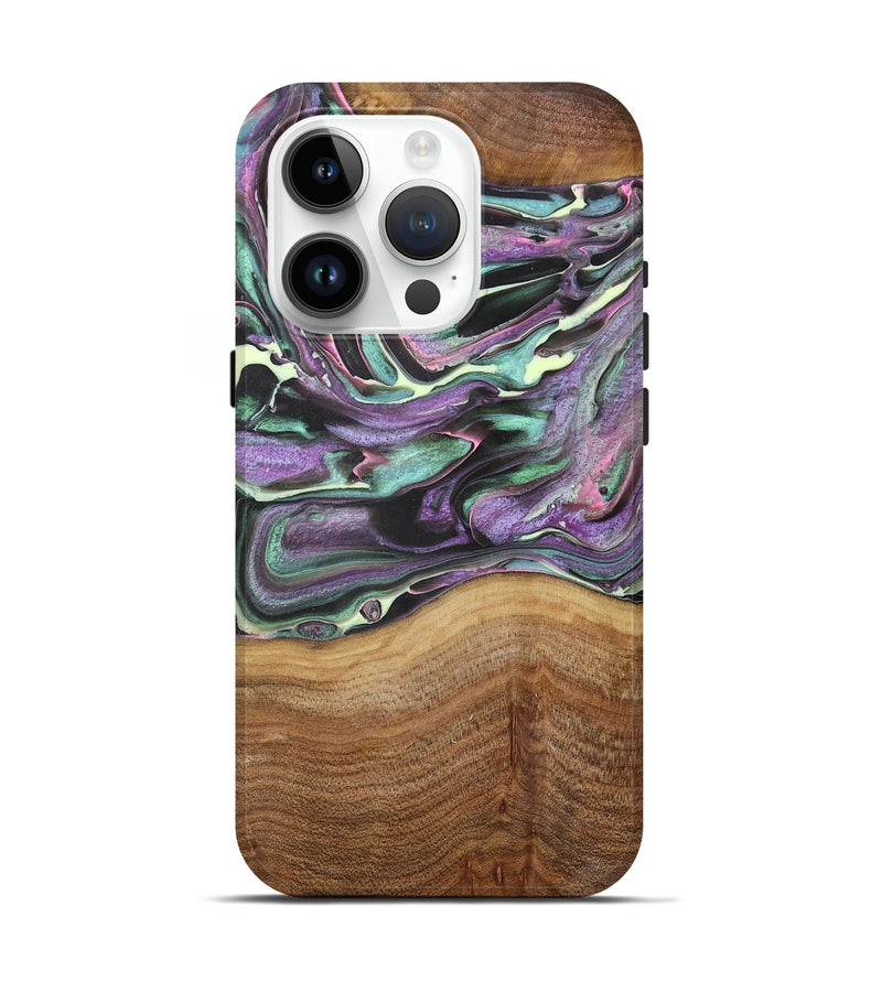 iPhone 15 Pro Wood+Resin Live Edge Phone Case - Eva (Purple, 711887)