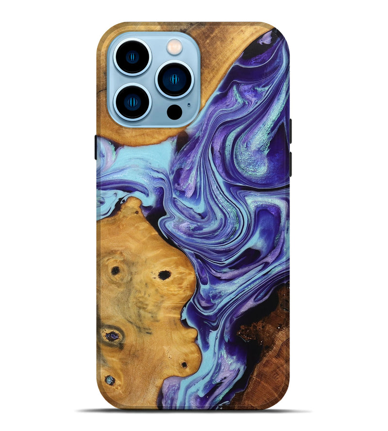iPhone 14 Pro Max Wood+Resin Live Edge Phone Case - Amelia (Mosaic, 711889)