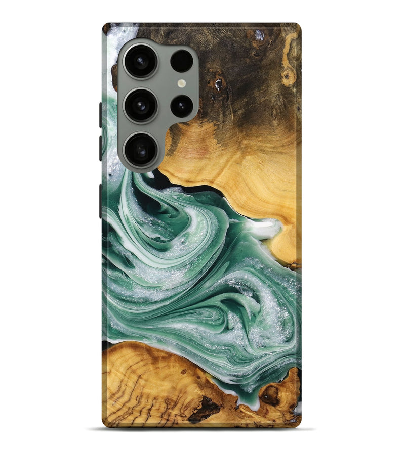Galaxy S24 Ultra Wood+Resin Live Edge Phone Case - Rocky (Green, 711900)