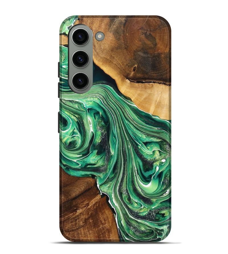 Galaxy S23 Plus Wood+Resin Live Edge Phone Case - Raiden (Green, 711904)