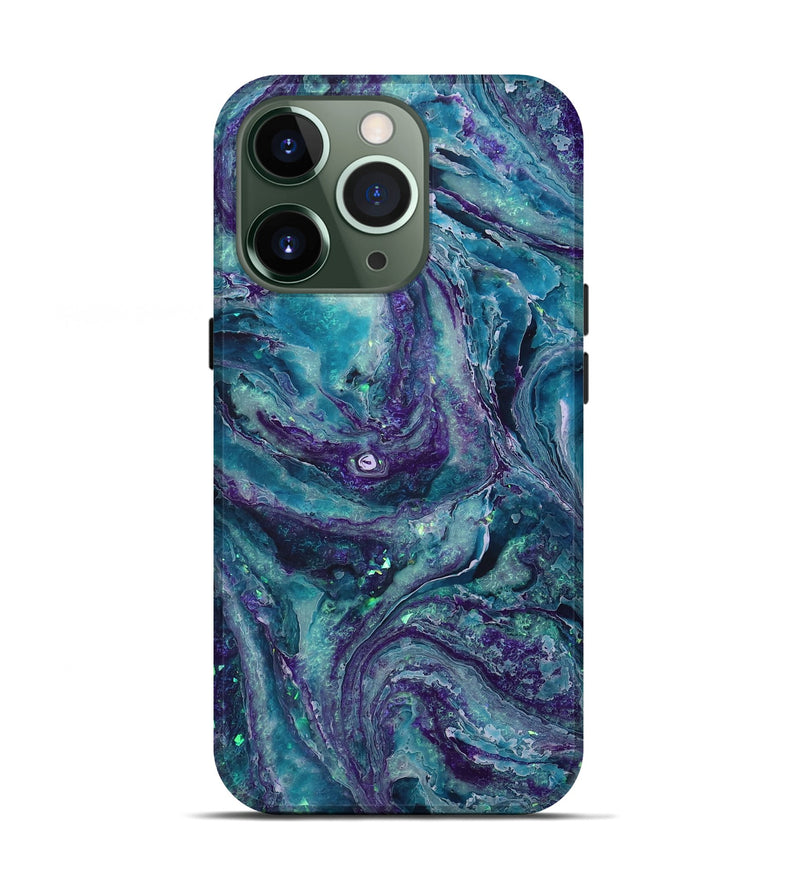 iPhone 13 Pro ResinArt Live Edge Phone Case - Laurel (Blue, 711917)