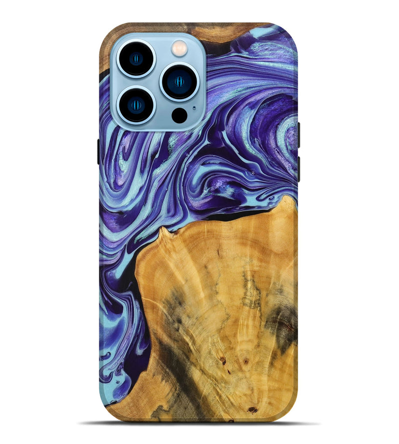 iPhone 14 Pro Max Wood+Resin Live Edge Phone Case - Kellen (Purple, 711918)
