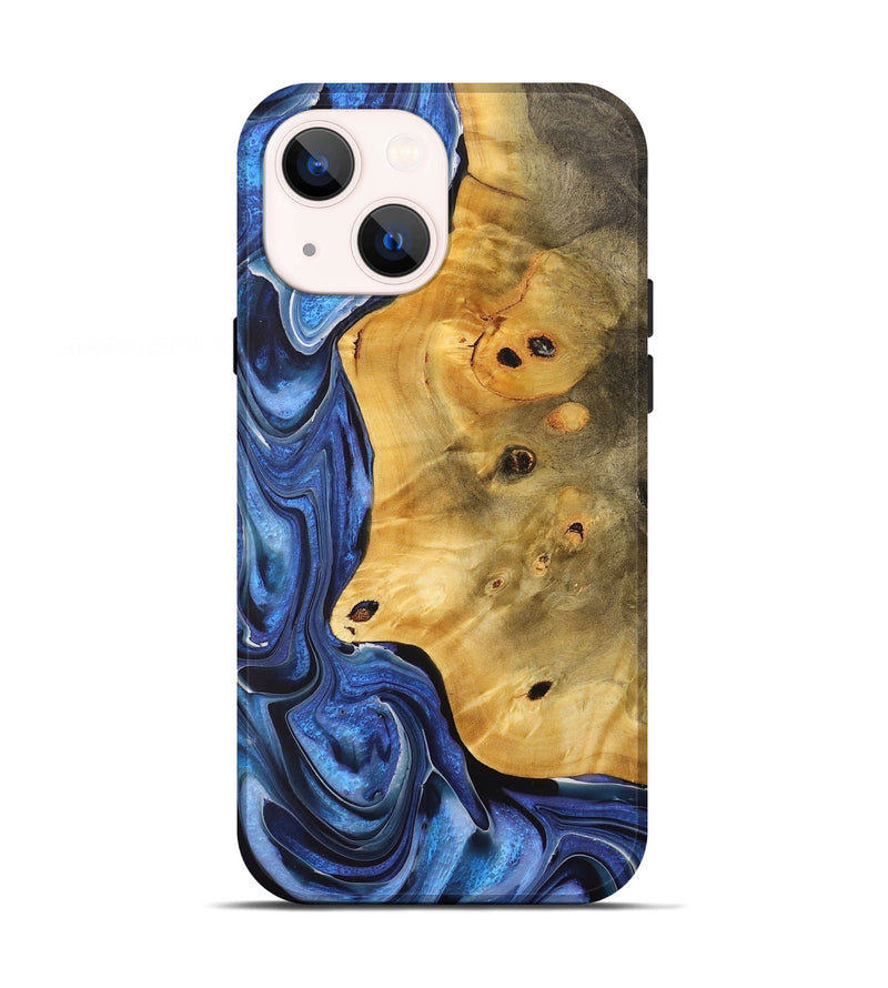 iPhone 13 Wood+Resin Live Edge Phone Case - Armando (Blue, 711919)