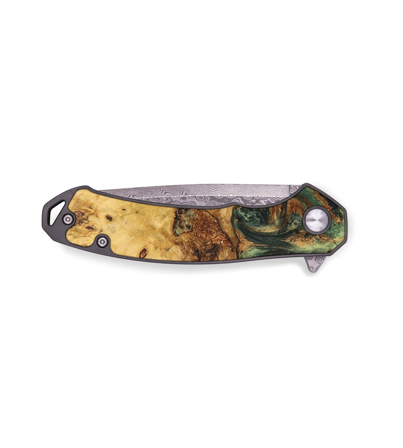 EDC Wood+Resin Pocket Knife - Sonia (Green, 711956)