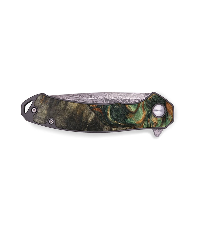 EDC Wood+Resin Pocket Knife - Eric (Green, 711959)
