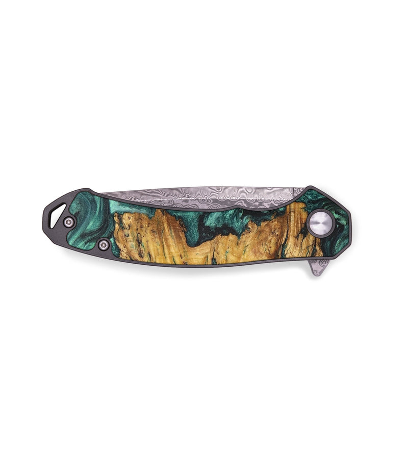EDC Wood+Resin Pocket Knife - Audrina (Green, 711960)