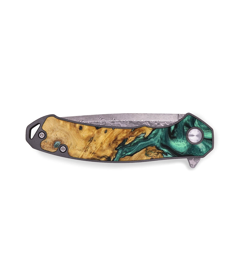 EDC Wood+Resin Pocket Knife - Odin (Green, 711962)