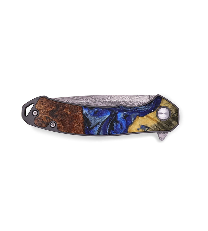 EDC Wood+Resin Pocket Knife - Mckenna (Blue, 711968)