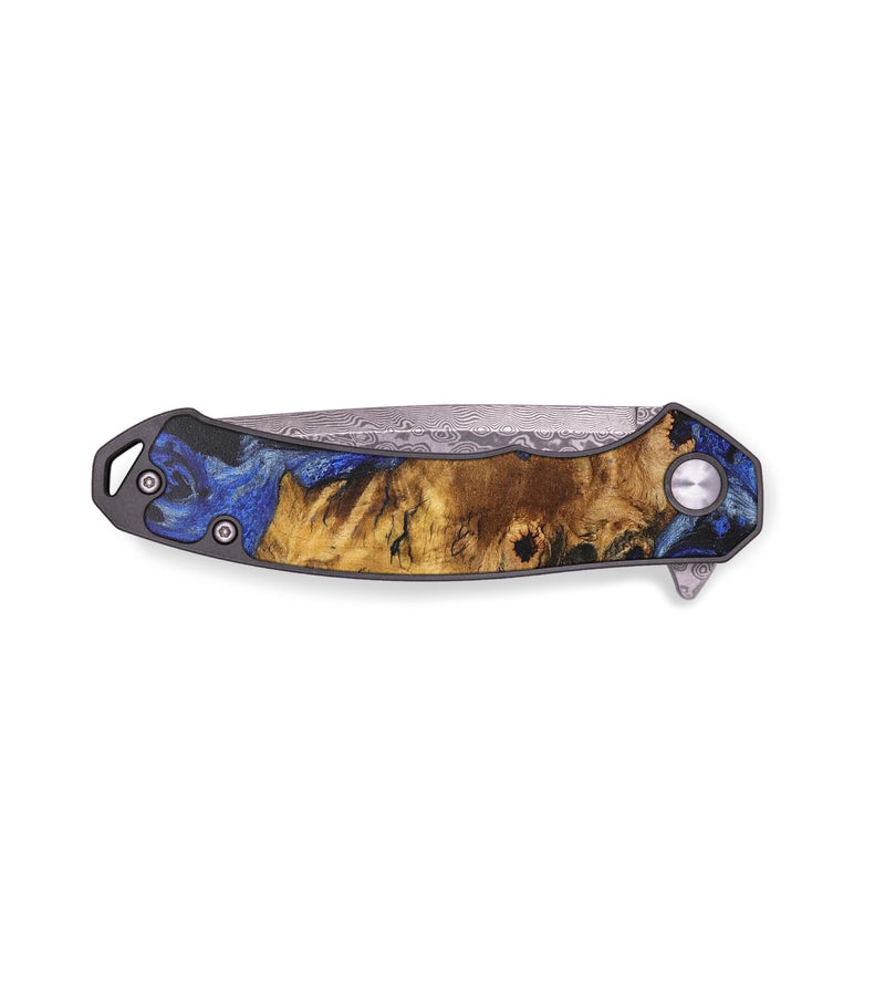 EDC Wood+Resin Pocket Knife - Isaiah (Blue, 711970)
