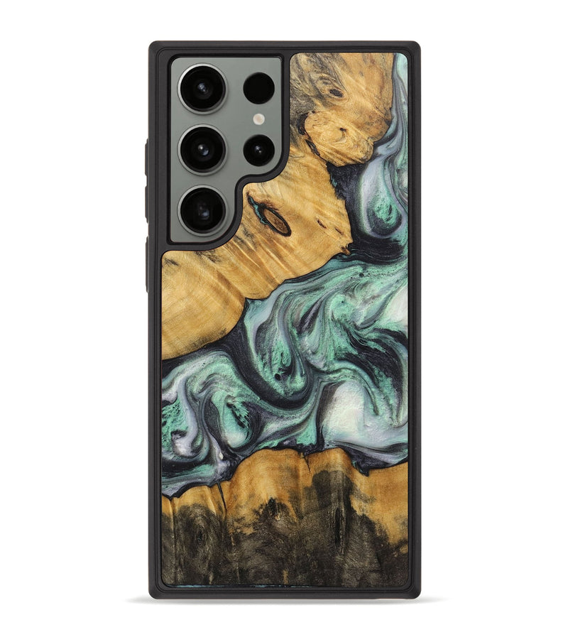 Galaxy S23 Ultra Wood+Resin Phone Case - Pauline (Green, 712182)