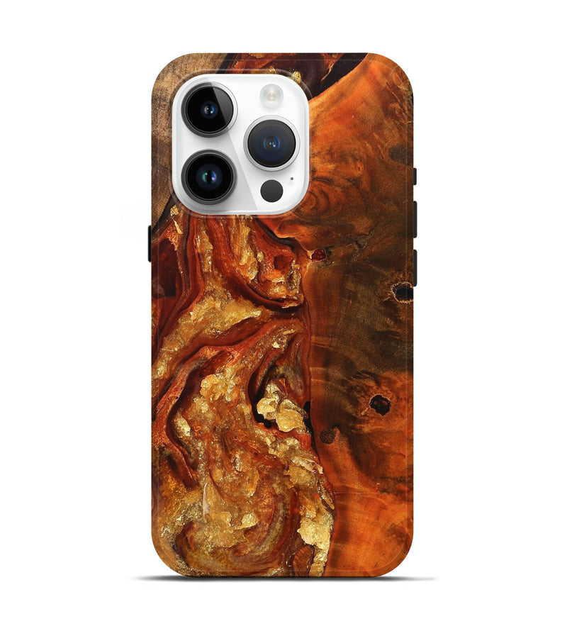 iPhone 15 Pro Wood+Resin Live Edge Phone Case - Wilma (Red, 712292)